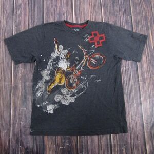 X Games Shirt Boys 14/16 Gray BMX Bike Graphic Look Live Ride Tee Extreme Sports